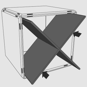 the diagonal partition quarters your shelf cube