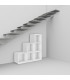 shelving system under stairs and slanted walls