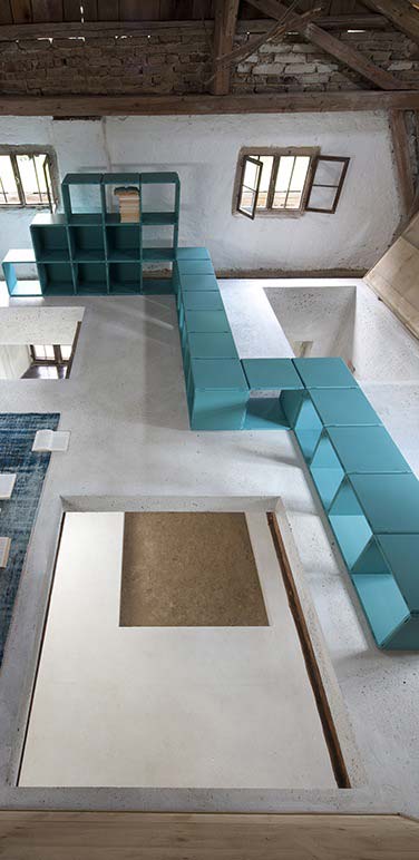 Modular designer shelf turquoise